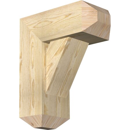 Ekena Millwork Traditional Craftsman Rough Sawn Bracket w/ Offset Brace, Douglas Fir, 8"W x 18"D x 22"H BKT0806X18X22TRA04RDF